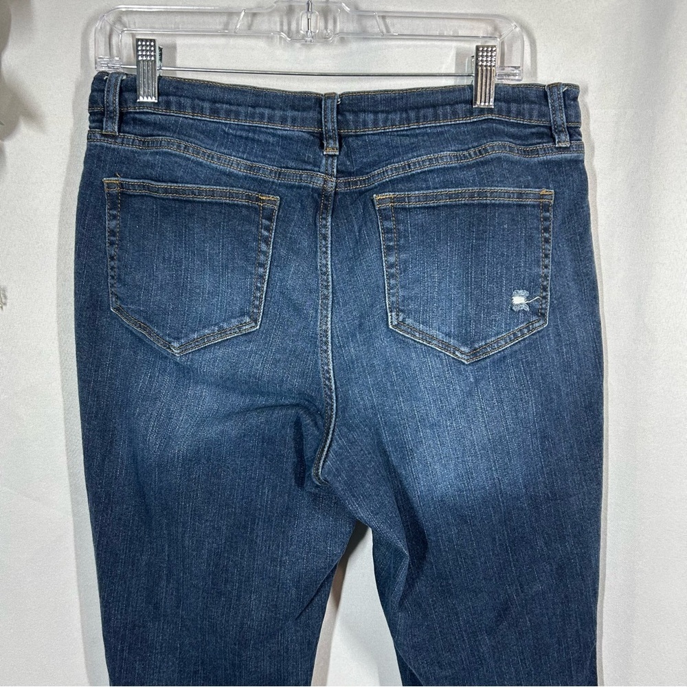 Studio by Denim&Co | High Rise Skinny Jeans Blue Distressed Women’s Size 12P - Picture 7 of 13